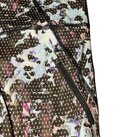 Lululemon All Sport Crop Floral Sport Tranquil Blue Multi Leggings w Pocket Sz 4 - Picture 4 of 6